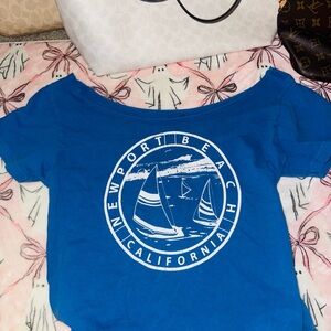 Blue Newport Beach Graphic Tee Brandy Melville